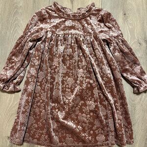 Floral Velvet Long Sleeve Dress